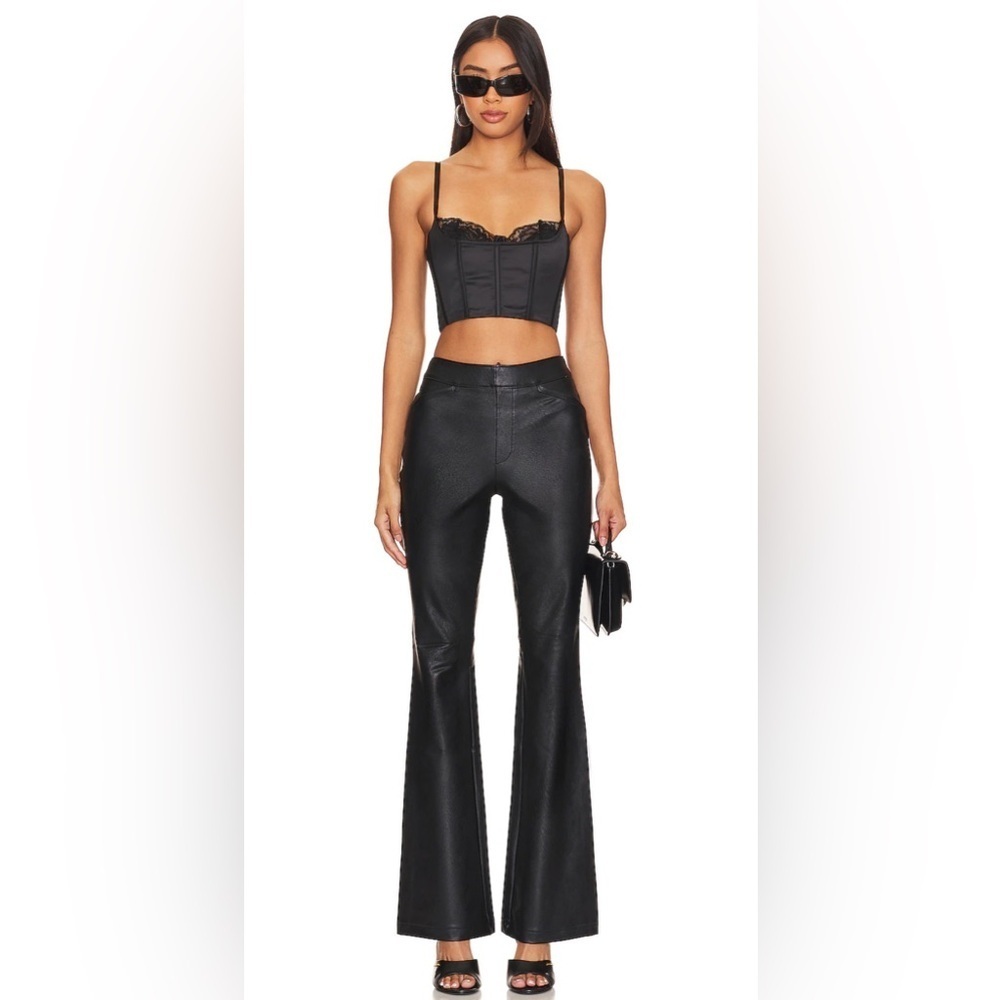 SPANX Leather Like Flare Pant in Luxe, Size L‎